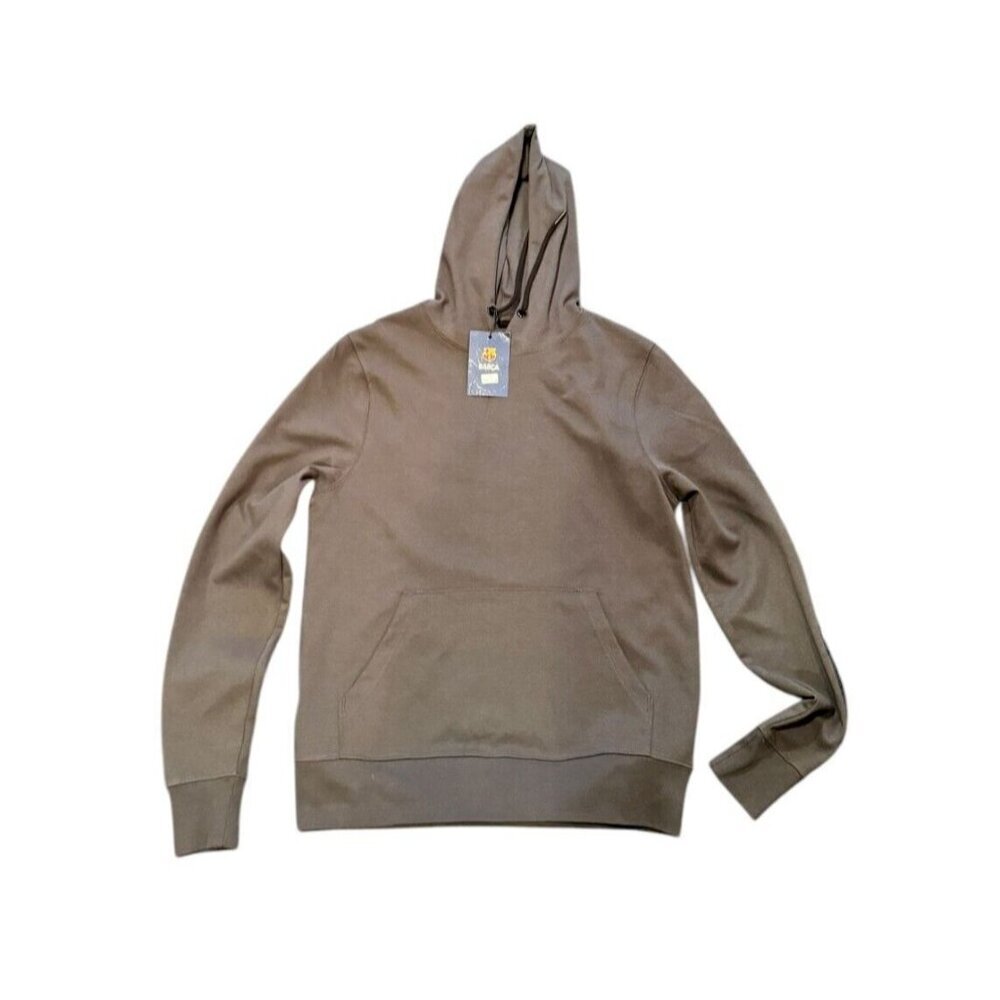 FCB Soccer Hooded gray pullover‎ sweatshirt small mens Barcelona NWT